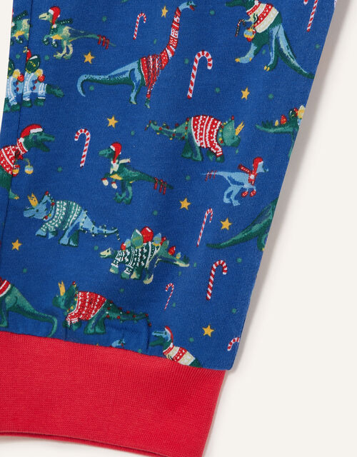 Christmas Dinosaur Pyjama Set, Blue (NAVY), large