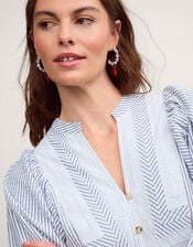 Callie Stripe Blouse, Blue (BLUE), large