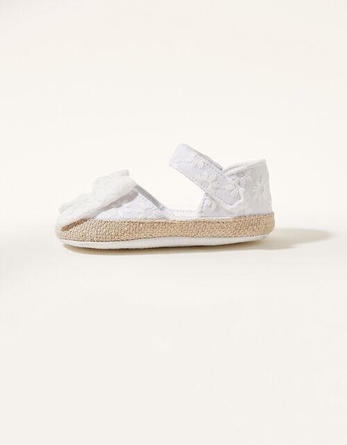 Broderie Espadrille Booties, White (WHITE), large