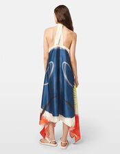 Scotch & Soda Foulard Abstract Halter Midi Dress, Multi (MULTI), large