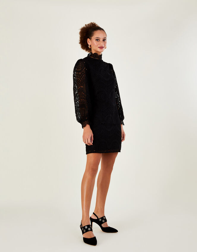 Ciri Lace Tunic Dress, Black (BLACK), large