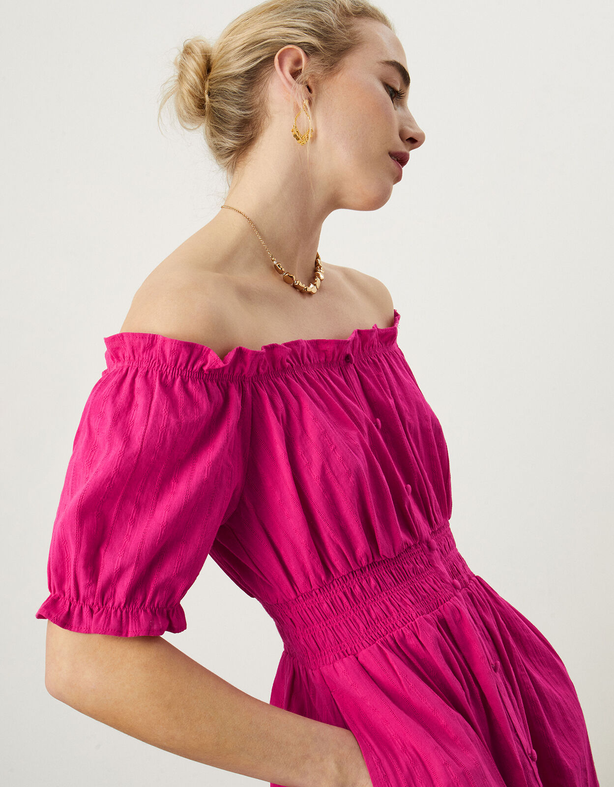 Monsoon lucy print bardot dress hotsell