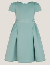 Polly Cap Sleeve Bow Party Dress, Green (SAGE), large