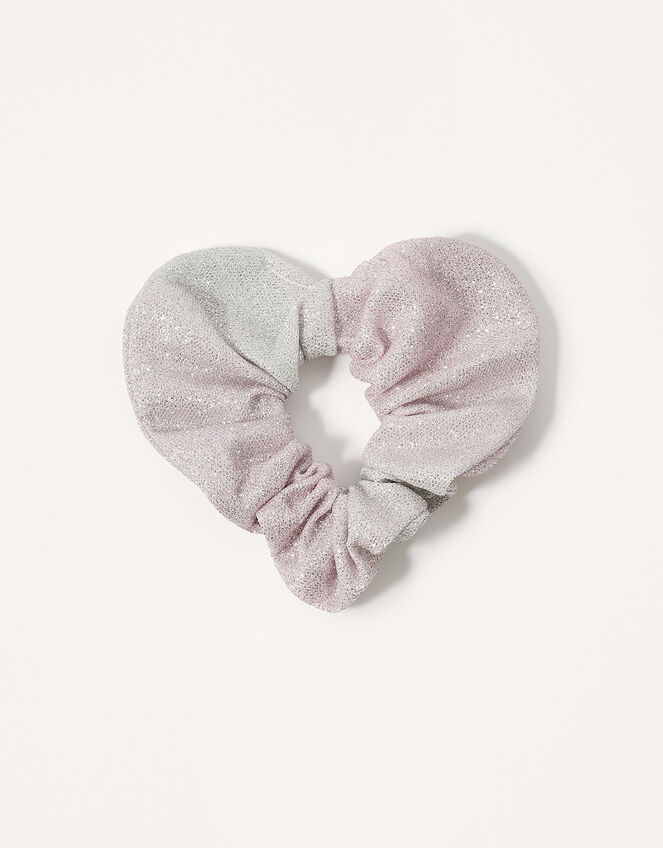 Rainbow Glitter Heart Shaped Scrunchie, , large