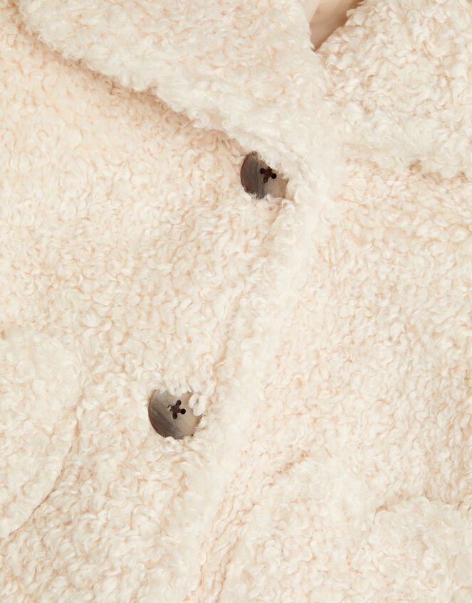 Heart Pocket Borg Crombie Coat, Cream (CREAM), large