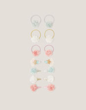 14-Pack Flower Hair Bands & Clips, , large