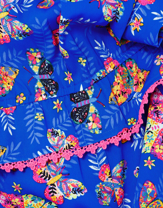 Floral Butterfly Strappy Jumpsuit, Blue (BLUE), large