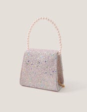 Bow Glitter Pearl Handle Bag, , large