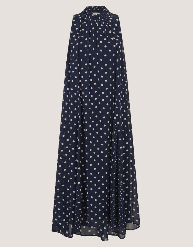 Yaz Sleeveless Polka Dot Midi Dress, Blue (NAVY), large