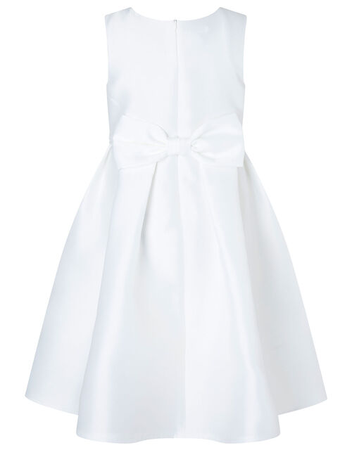Corsage Belt Hi-Low Dress, Ivory (IVORY), large