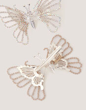2-Pack Rhinestone Spring Butterfly Hair Clips, , large