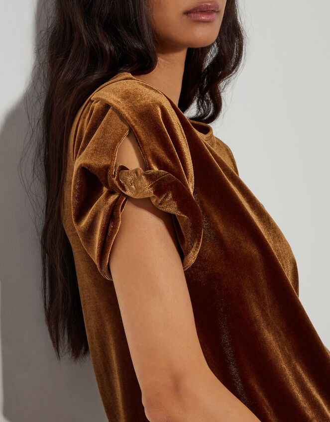 Viv Velvet T-Shirt , Bronze (BRONZE), large