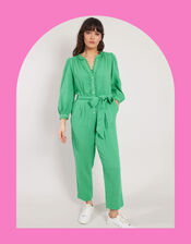 East Lace Trim Jumpsuit, Green (GREEN), large