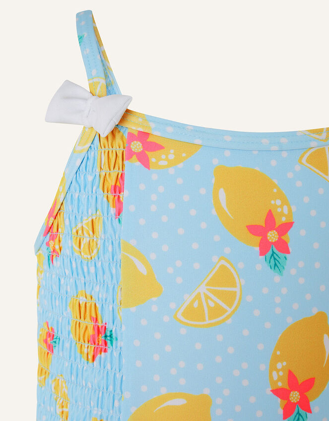 Baby Lemon Print Swimsuit, Blue (BLUE), large