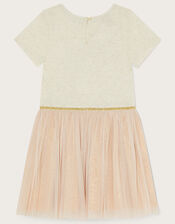 Unicorn Rainbow Disco Dress, Nude (NUDE), large
