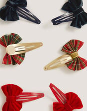 6-Pack Velvet Bow Hair Clips, , large