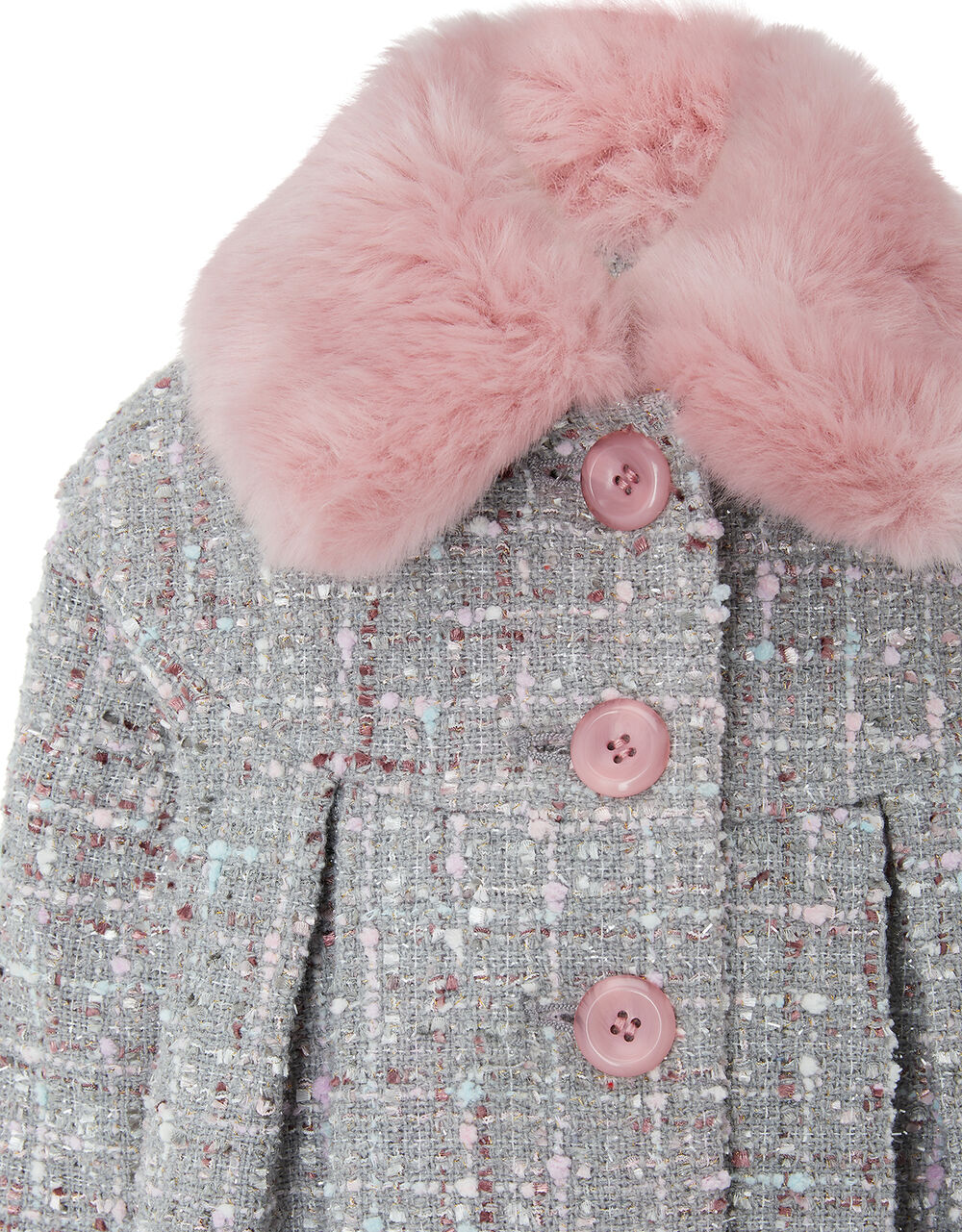 Baby Sparkle Tweed Coat Grey Coats & Jackets Monsoon UK.