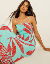 Pamela Palm Print Midi Sundress, Green (MINT), large