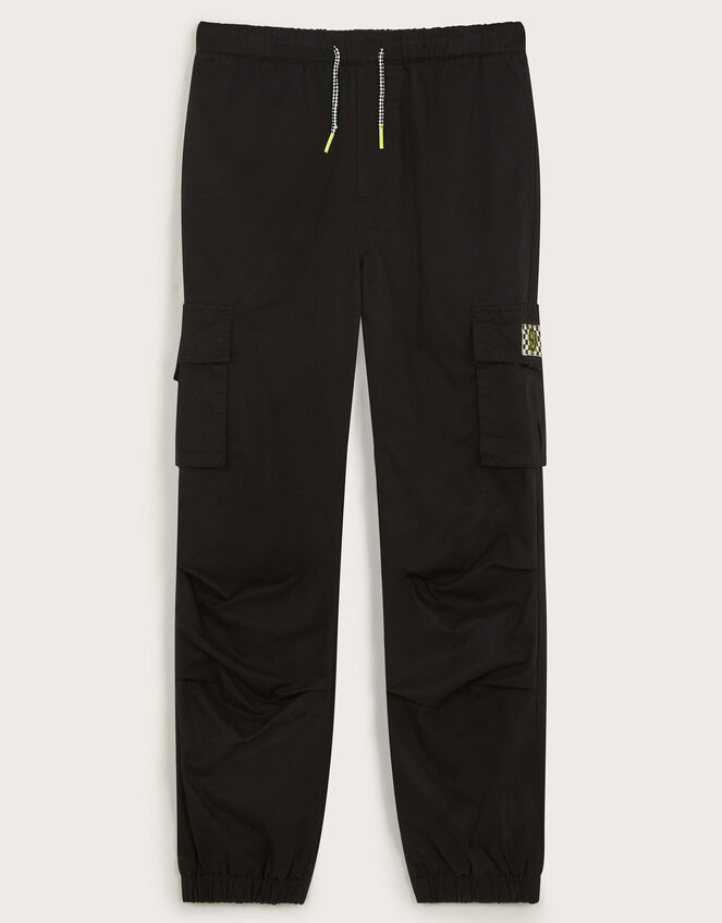 Jersey Lined Cargo Trousers, Black (BLACK), large