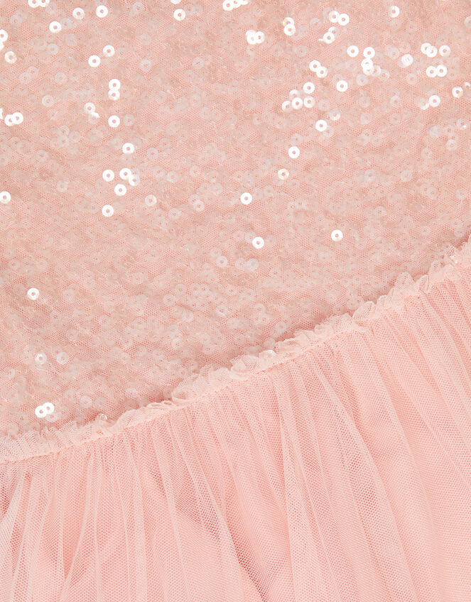 Asymmetrical Sequin Tulle Party Dress, Pink (PINK), large