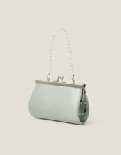 Satin Rose Bow Mini Bag, Green (SAGE), large