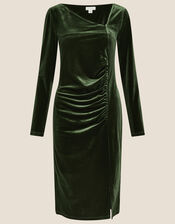 Catriona Velvet Shift Dress, Green (OLIVE), large