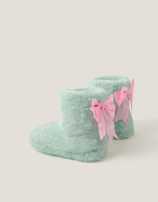 Fluffy Bow Slipper Boots, Pink (PINK), large