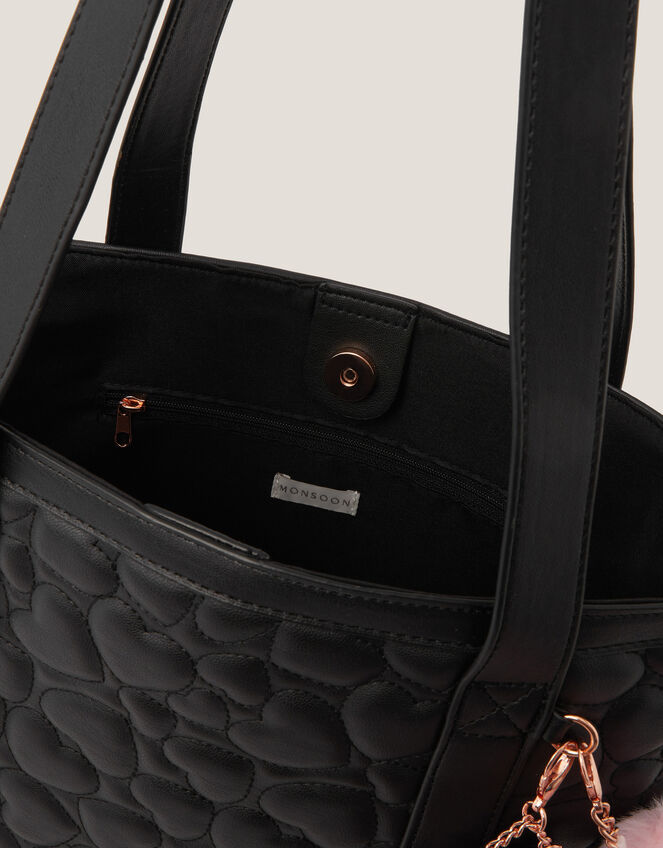 Heart Quilted School Tote Bag, , large