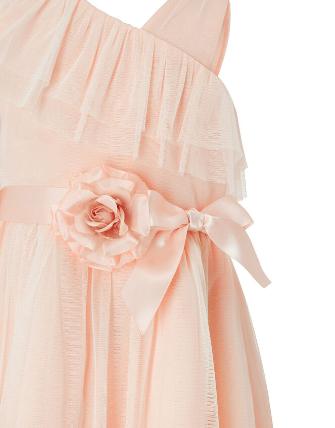 Bella One-Shoulder Occasion Dress, Orange (PEACH), large