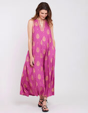 East Silvie Foil Print Dress, Pink (PINK), large