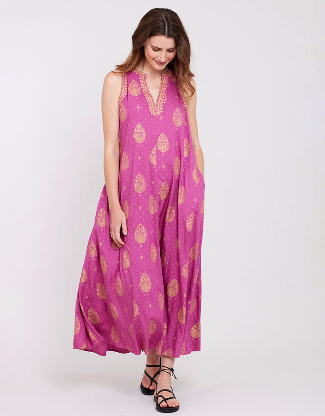 East Silvie Foil Print Dress, Pink (PINK), large