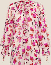 Honey Floral Print Blouse in Sustainable Viscose, Ivory (IVORY), large