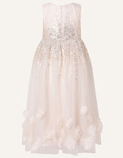 3D Rose Sequin Maxi Dress, Pink (PALE PINK), large