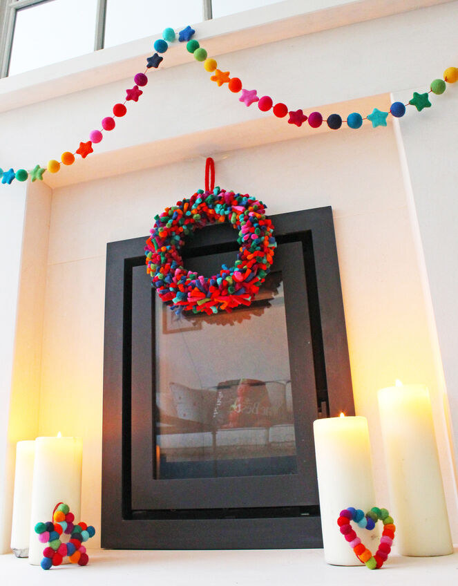 Fiona Walker Pom-Pom Star Decoration, , large