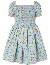 Hester Ditsy Floral Dress, Blue (BLUE), large