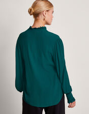 Prue Lacy Pintuck Blouse, Green (GREEN), large