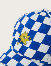 Check Applique Cap, Blue (BLUE), large