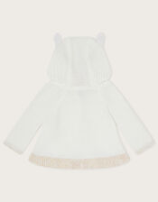 Newborn Mouse Pocket Knit Cardigan, Ivory (IVORY), large