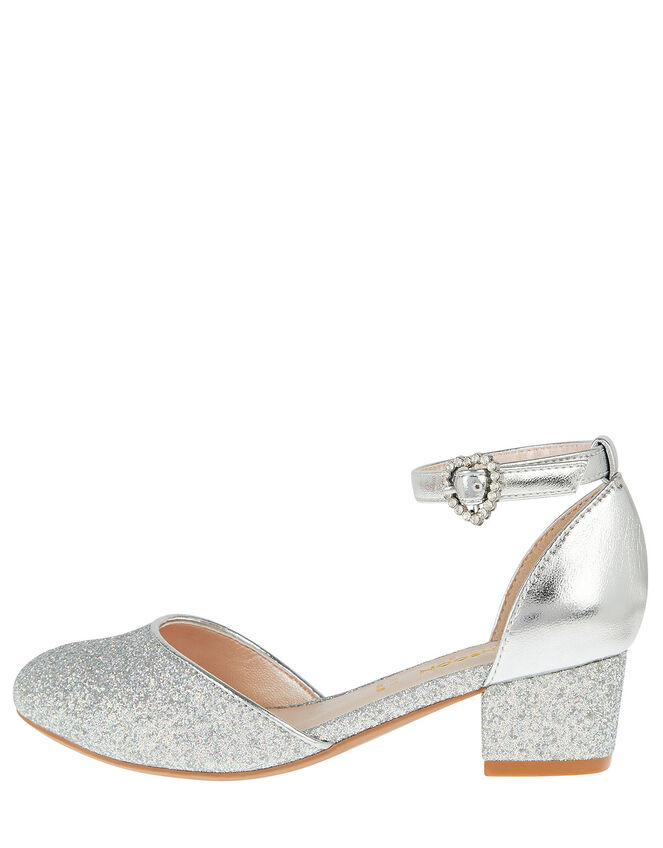 Glitter Two-Part Heels, Silver (SILVER), large