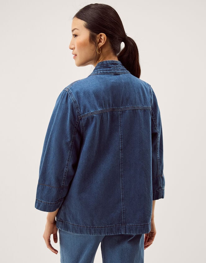 Lorna Kimono Denim Jacket, Blue (MID AUTHENTIC BLUE), large