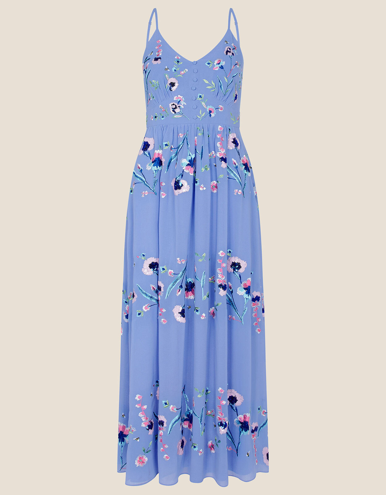 Maeve Midi Dress in Recycled Polyester Blue