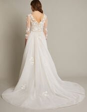 Lucy Embroidered Floral Maxi Wedding Dress, Ivory (IVORY), large