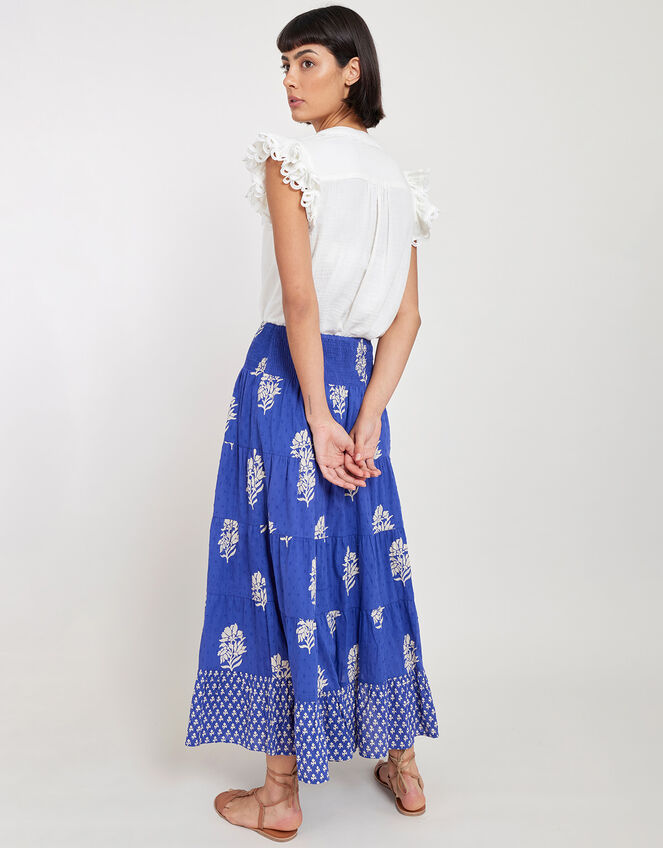 East Bohemian Print Dobby Skirt Blue