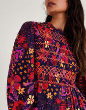 Floral Smock Dress, Blue (NAVY), large