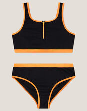 Sporty Bralette Bikini Set, Black (BLACK), large