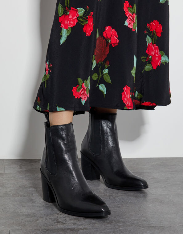 Libby Leather Block Heels, Black (BLACK), large