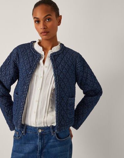 Martha Denim Plait Jacket , Blue (DENIM BLUE), large