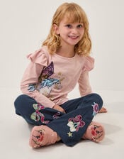 Unicorn Embellished Long Sleeve Top, Purple (PURPLE), large