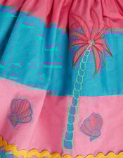 Shell Embroidered Colourblock Dress, Pink (PINK), large