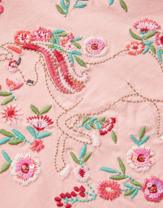Embellished Unicorn Long Sleeve Top, Pink (PINK), large